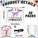 Kacctyen 30 Pcs Gymnastics Makeup Bag Inspirational Gymnastics Lover Gifts for Women Gymnast Cosmetic Bag Gymnast Stuff for Women Girls Coach Friend Coworker Birthday Party Favors