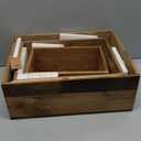 TIMRIS Set of 3 Rustic Distressed Wood Nesting Crates, Farmhouse Decorative Wooden Storage Boxes, Vintage Reclaimed Wood Baskets for Display (Natural)