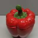 Red Pepper Ceramic Storage Jar Kitchen Canister Vegetable Shaped Retro Decor