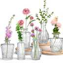 KETWOD Mini Glass Bud Vases - Set of 6 Small Vases for Flowers, Perfect for Centerpieces,Flower Vases for Centerpieces.