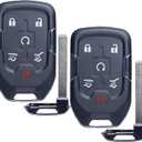 Car Key Fob Replacement Fits for Chevy Suburban Tahoe GMC Yukon/Yukon XL Denali 2015- 2020 Push Start 6 Buttons Smart Keyless Entry Remote Start Control 13580804 Set of Two HYQ1AA 13508280