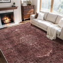 Burgundy Red 8x10  Area Rugs for Living Room Rug Bedroom Rug-Carpet Washable Distressed Vintage Dining Room Rugs for Under Table Soft Comfortable Non Slip