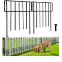 Thrivinest 10 Pack Animal Barrier, No Dig Decorative Fence, 17in(H) x10ft(L) Rustproof Metal Small Garden Fence Border for Dogs Rabbits, Bottom Blocker for Outdoor Yard Patio