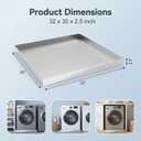 32" x 30" x 2.5" 304 Stainless Steel Washing Machine Drip Pan, Heavy Duty Washer Drip Tray Floor Protection for Under Washer Dryer, Floor Leak Protector for Laundry Room