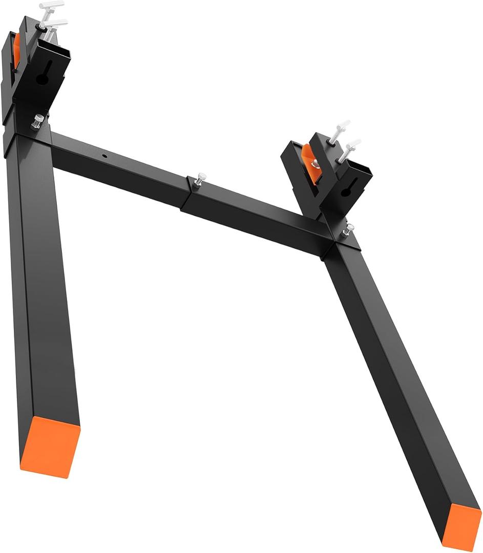 60" 2000lbs Clamp On Pallet Forks,Pallet Forks with Adjustable Stabilizer Bar,Tractor Forks with 45"x1.9" Fork Length for Tractor Attachments, Skid Steer, Loader Bucket