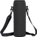 Water Bottle Holder with Strap, Water Bottle Carrier Bag Water Bottle Case Outdoor Sports Water Bottle Thermal Holder Bag Scald Proof Case Cover Sleeve with Strap (Black)