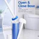 Disposable Toilet Brush System, Toilet Bowl Cleaning Wand with Lift-to-Open Refill Case, Blue Refill Heads and Freestanding Holder, 1 Wand and Holder Set with 35 Blue Refills