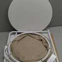 VASAGLE LILEA Collection - Side Table with Charging Station, Round End Table with Fabric Basket, Nightstand with USB Ports, for Living Room, Bedroom, Modern, Matte White and Camel Brown ULET228W01