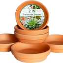 1.9 Inch Terracotta Plant Saucer - 6 Pcs Mini Terra Cotta Saucer for Indoor & Outdoor Plants, Plant Drip Trays Perfect for 1 Inch 1.5 Inch Flower Pots