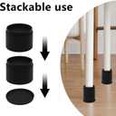 4 Sets Furniture Risers 2 inch Black Bed Risers, Heavy Duty Round Stackable Bed Lifts Risers 2" or 4" for Table, Sofa, Couch, Desk, Adjustable Bed Frame Risers
