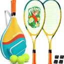 AboveGenius Kids Tennis Racket Set, 25 inch Tennis Racket for Toddler Youth Starter Kit, 3 Balls, 2 Lightweight Racquets with Easy Carrying Shoulder Strap Bag