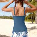 Girls Tankini Swimsuit 2 Piece Bathing Suits for Girls Square Collar Swim Tank Top and Drawstring Bottoms for 15-16Y