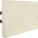 iBirdie Outdoor TV Cover 52 to 55 inch Weatherproof, Cover Size 52''L x 31''H, Waterproof for Outside Flat Screen 52 to 55 inch TV, Beige, 600D Thick Fabric Screen Protector with Bottom