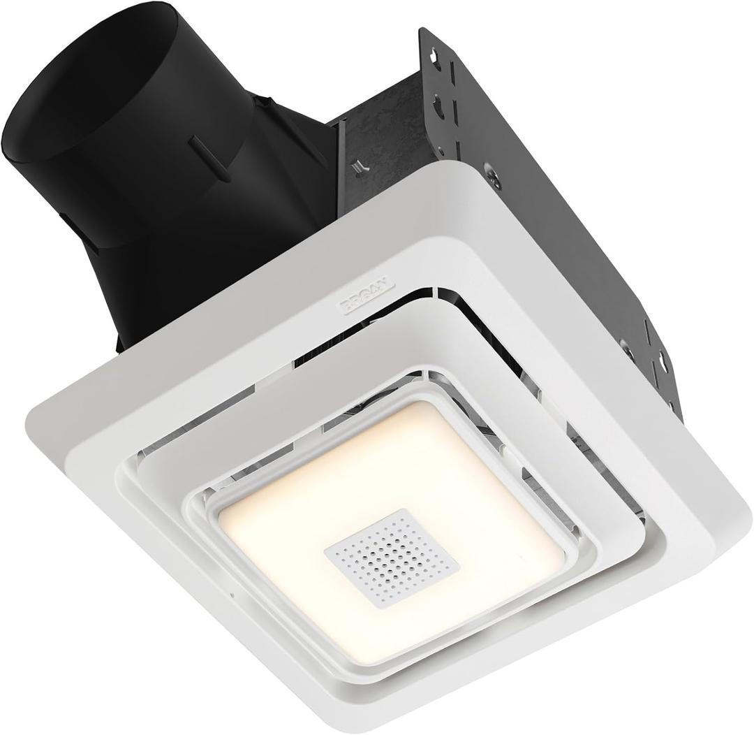 Broan-NuTone Roomside Series Bluetooth Speaker Bathroom Exhaust Fan w/LED Light, 70 CFM 2 Sones, ENERGY STAR
