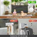 100" Wide Weatherproof Outdoor Retractable Baby Gates for Decks with No Rust Screws and Rods, Waterproof 8 Ft Extra Wide Baby Gate for Large Opening, Scratch-Resistant Mesh Retractable Dog Gate, Black