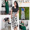 AUSELILY Maxi Dresses for Women 2026 Lace Short Sleeve V Neck Wrap Long Dress with Pockets (M)