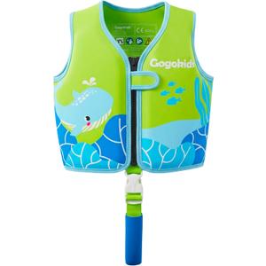 Gogokids Toddler Swim Vest Pool Floaties for Kids, Neoprene Swimming Jacket w/Adjustable Strap & Zip, Kids Pool Float Jacket 30-50-70-90 Pounds for Boys Girls Youth Teens, Small