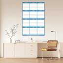 5 x 2025-2026 Wall Calendar 24" x 36" Dry Erase Calendar for Wall from September 2025 to August 2026 12 Month Annual Large Yearly Wall Planner for Office School(Blue)