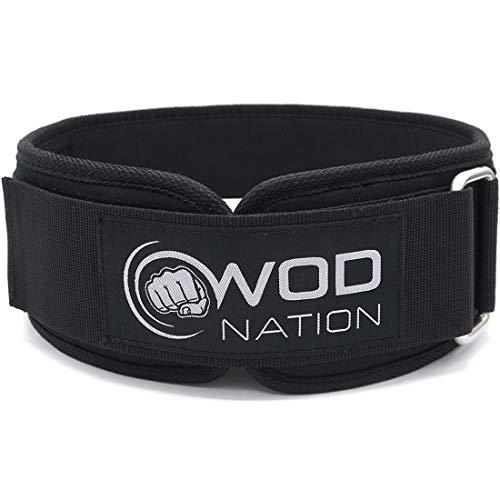 WOD Nation Weight Lifting Belt - 4 Inch Firm Support Nylon Weight Belt for Deadlift, Squat & Weightlifting - Sizes for Both Men & Women - Medium