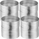 20Pcs Perforated Tart Rings, 3.9 x 0.8 in Round Stainless Steel Tart Rings for Baking, Metal Round Cake Ring, English Muffin Ring for Mousse, Tart, Pastry
