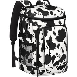 Capolo 36 Cans Cooler Backpack Insulated Waterproof for Women Men Lunch Backpack Coolers Leak Proof Soft Cooler Bags (Cow Print)