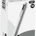 Uni-Ball One Retractable Gel Pens, Medium Point, 0.7 mm, White Barrel, Black Ink, Pack Of 12 Pens