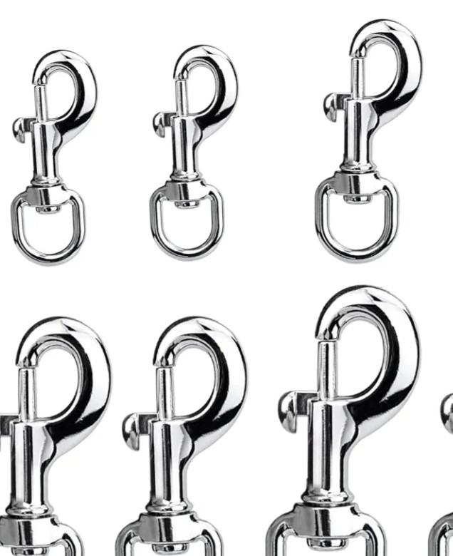 Trigger Clips Clasp, 6Pcs 3Size Swivel Snap Hooks 360° Swivel Trigger Snap Hooks for Pet Buckle Carabiner Keyring Home Outdoor Camping Picnic Heavy Duty