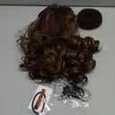 SEIKEA Cheer Ponytail Hair Piece, 14" Curly Cheerleader Hairpiece Ponytail Extension for Cheerleader Competition, Dance Brown with Blonde Highlights