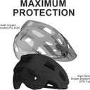 Mountain Bike Helmet Adult Men Women - Ultra Comfort, Super Lightweight Bicycle Helmets, MTB Cycling Gear Biking Accessories with Adjustable Fit & Removable Sun Visor, Medium