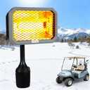 Electric Golf Cart Heater, 2-Second Fast Heating Battery Powered with 360 Adjustable Angle, 400W Safe and Quiet Carbon Fiber Heating Compatible with 48V Club Car/Yamaha/EZGO