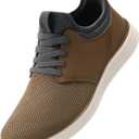 VILOCY Mens Slip On Casual Dress Shoes Hands Free Fashion Sneakers Mesh Tennis Walking Work Shoes Comfortable Breathable Lightweight Non Slip (10, Brown)