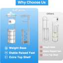 Toilet Paper Holder Stand with Shelf for Phone, Bathroom Free Standing Tissue Roll Storage Rack with Dispenser for 4 Mega Rolls, Chrome