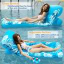 Jasonwell Inflatable Pool Float Adult - Pool Floaties Lounger Floats Floating Chair Raft with Adjustable Backrest Cup Holders Water Floaty Lake Lounge Tanning Floats Beach Party Toys for Adults (Blue), Large