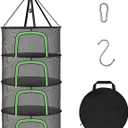 YSSOA Herb Drying Rack Hanging 4 Layer 24'' with U-Zippers & Hook, Dry Mesh Folding Basket Dryer for Plants, Herbs and Buds in Grow Tent, Closet, Hydroponics, Garden Outdoor