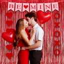 GREATRIL Red Fringe Curtains Party Streamers Backdrop Foil Tinsel Curtain Decoration for Stranger Theme Party Christmas Valentines Day Party 2 Pack