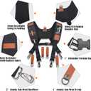 WELKINLAND Heavy-Duty leather tool belt suspenders, Carpenter tool bag suspenders, Leather suspenders for tool belt, Construction tool belt, Tool belt suspenders for men