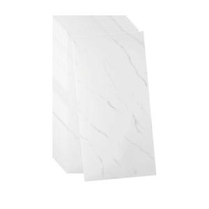 HARFINGTON 20pcs Peel and Stick Wall Panels 23.6" x 11.8" Skin Feel Brick Wallpapers (19.4 Sq. Ft. / 1.8 Sq.m. Coverage) Marble Tile Adhesive Backsplash, White and Gray
