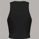 WDIRARA Women's Graphic Sleeveless Crop Tank Tops Crew Neck Western Rodeo Cowgirl Shirt Black, Medium