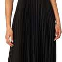 Petal & Pup Women's Naira Pleated Maxi Dress (6, Black)