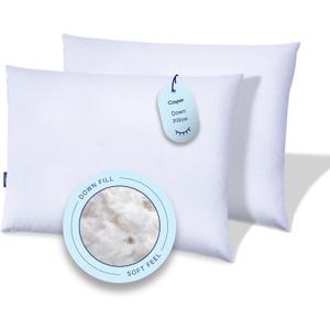 Casper Sleep Down Pillow for Sleeping, Standard, White, Two Pack