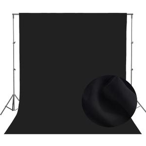 Black Photo Backdrop for Photoshoot, 8FTX10FT Photography Backdrops for Studio Shoots, High Density Photo Backdrop Curtain, Perfect Black Screen Backdrops for Photoshoot Portraits Party