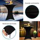 RELIANCER 1 Pack Cocktail Table Covers,32"x43" Fitted Spandex Tablecloth,Stretch Round Highboy Tables Cover,Elastic High Top Table Cloths for Outdoor Party,Wedding,Bar,Birthday,Banquet,Trade Show (Black)