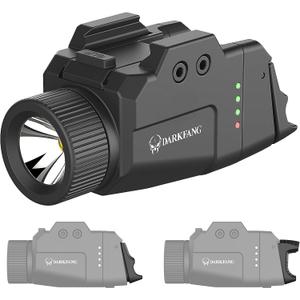 DARKFANG Compact Pistol Flashlight 1000 Lumen Tactical Flashlight with High and Low Rear Switch for Glock and Picatinny Rail