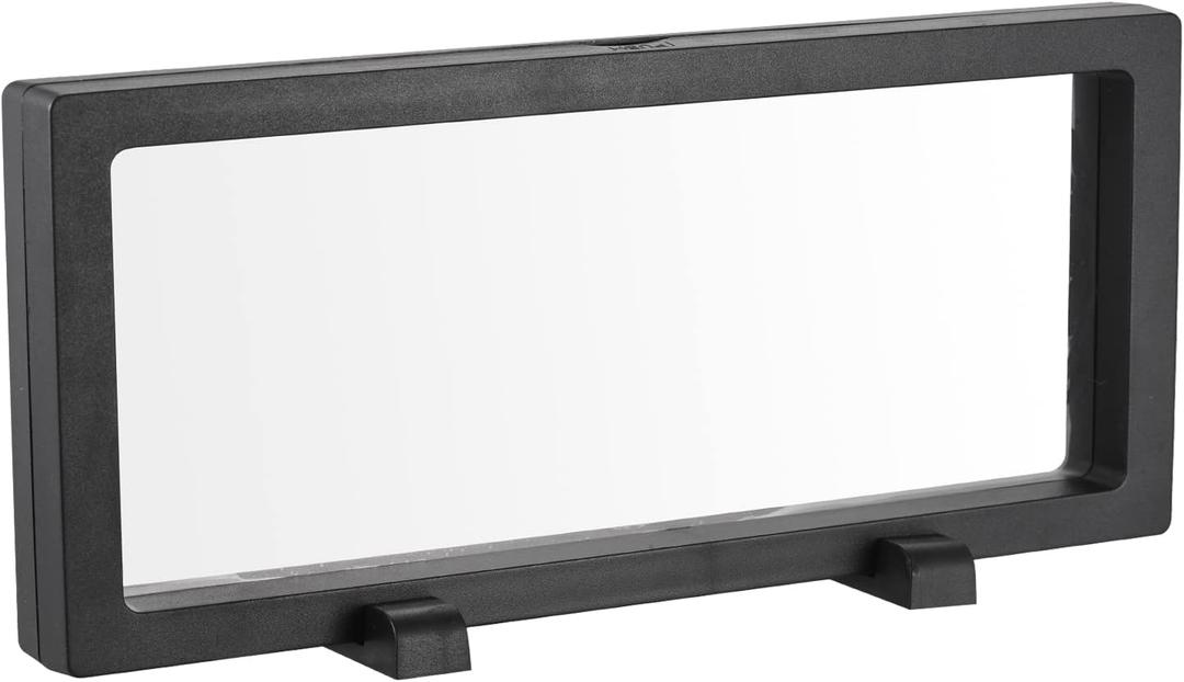 MECCANIXITY Floating Frame Display Holder Stand 3D Jewelry Display Box with Base 11.81 x 4.33 x 0.79 inch Black Pack of 1