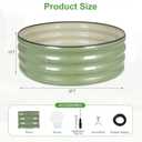 Galvanized Raised Garden Bed- 2Pcs 3x3x1FT Metal Planter Boxes Outdoor | Round Steel Raised Bed Kit & Fire Pit Ring for Gardening with Protective Tape, Gloves for Vegetables, Flower (Green)