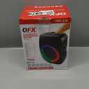 QFX PBX-126 TWS Bluetooth Rechargeable Portable 10-Watt Speaker with a 4 Woofer, Microphone Input, AUX Input, USB Input, TF Card Input, FM Radio, and LED Party Lights, Black