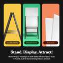 T-SIGN Outdoor A-Frame Sidewalk Sign 24x36 Inch Sandwich Board, Black Coated Steel Metal Double-Sided, Heavy Duty Slide-in Folding Frame Sign Holder, 2 Corrugated Plastic Poster Boards, Display Stand