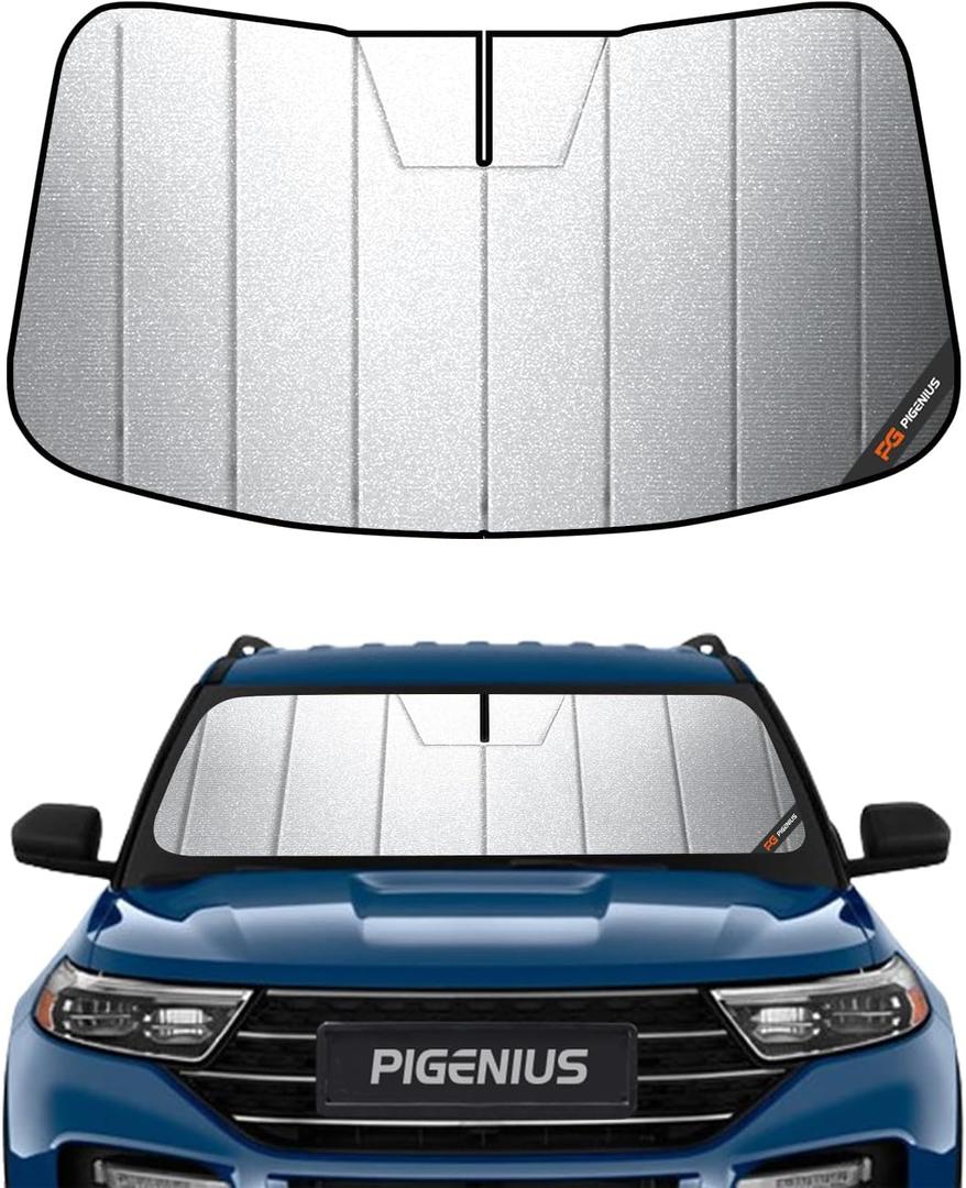 Windshield Sun Shade for Ford Explorer 2020-2025,Full Coverage, Reflective Fabric, Double Layer Design
