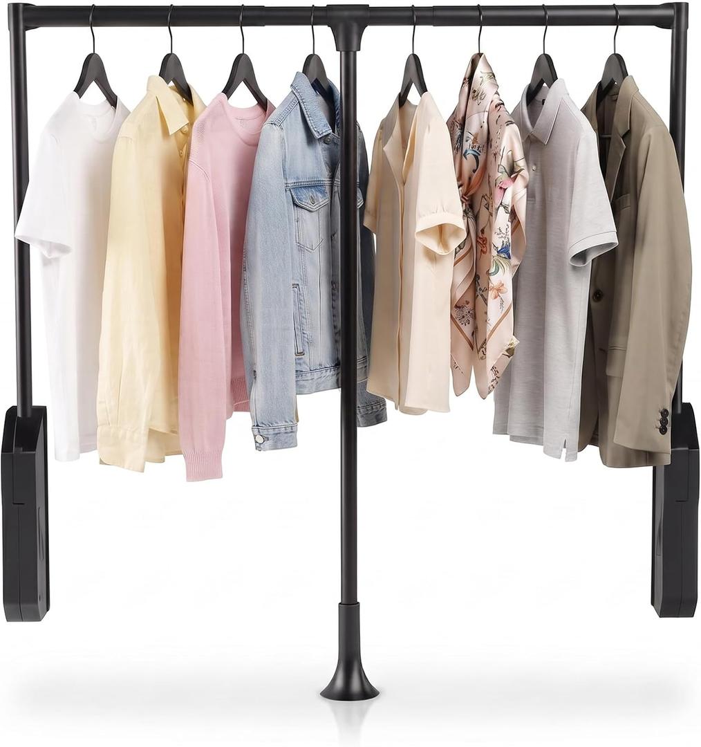 Heavy Duty Pull Down Closet Rod 35-48" Stainless Steel 60lbs