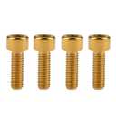 Titanium Ti M6x10 15 18 20 25 30 35 40 45 50 55 60 65mm Socket Allen Hex Bolt Pack of 4 (M6x18mm, Gold)